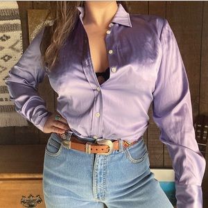 Land’s End | y2k lavender silk button down